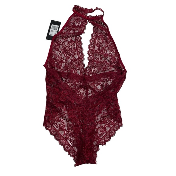 Oh La La Cheri Rhubarb Soft Lace Collared Teddy Keyhole Small/Medium New NWT - Picture 10 of 10